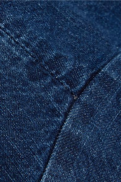 Shop Bassike Super Lo Slung Cropped Boyfriend Jeans In Blue