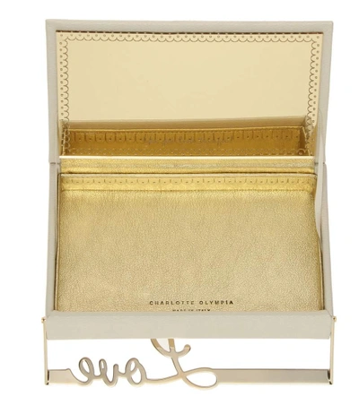 Shop Charlotte Olympia Love Vanina Leather Clutch Box In Off White
