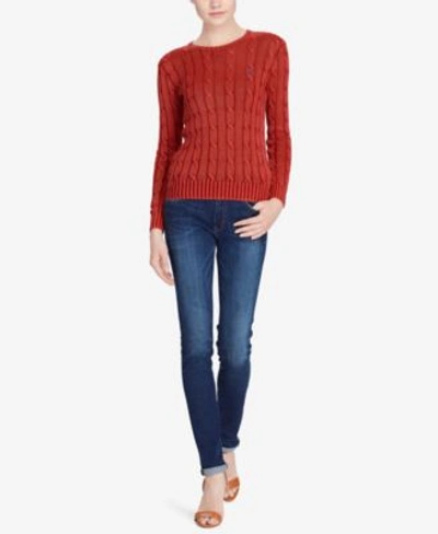 Polo Ralph Lauren Cable-knit Cotton Sweater In Faded Red