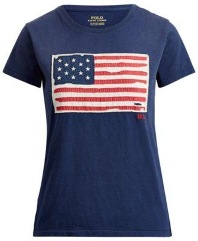 Shop Polo Ralph Lauren Graphic-print Cotton T-shirt In Classic Royal