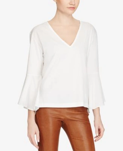 Polo Ralph Lauren Bell-sleeve Top In Classic Oxford White