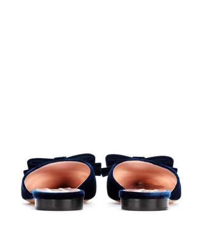 Shop Rochas Velvet Slides In Golfo