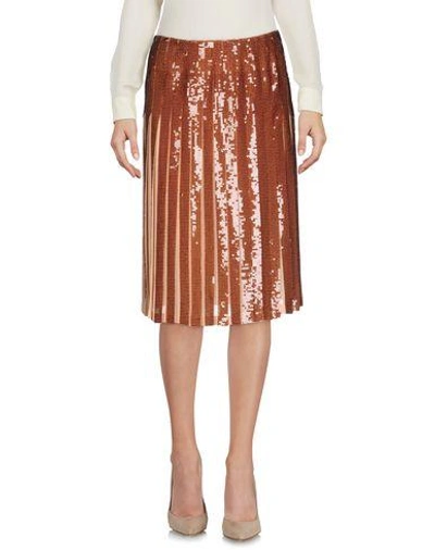 Shop Emilio Pucci Knee Length Skirts In Brown
