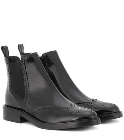 Burberry Bactonul Chelsea Leather Boots In Llack