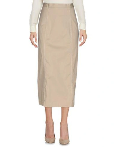 Shop Prada 3/4 Length Skirts In Beige
