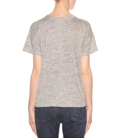 Shop Rag & Bone Printed Linen T-shirt In Heather Grey