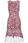 OSCAR DE LA RENTA PRINTED COTTON-BLEND CANVAS DRESS