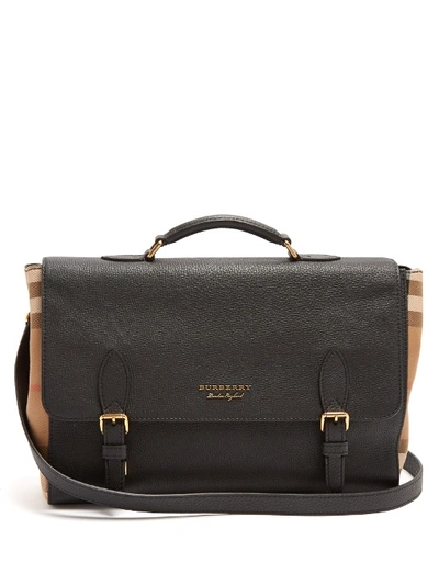 Burberry Ethan Grained-leather Messenger Bag In Black
