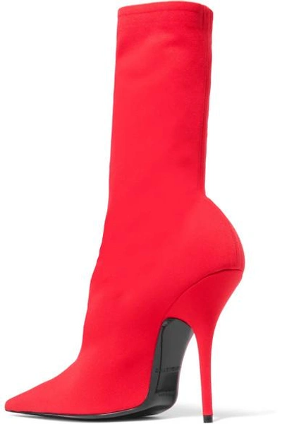 Balenciaga Knife Stretch-jersey Ankle Boots In Red | ModeSens