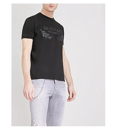 Shop Dsquared2 24-7 Star Cotton-jersey T-shirt In Black