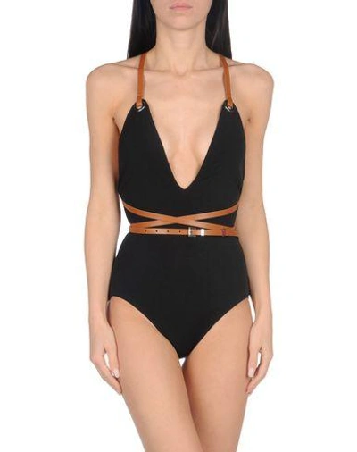 Michael Kors One-piece Swimsuits In Black