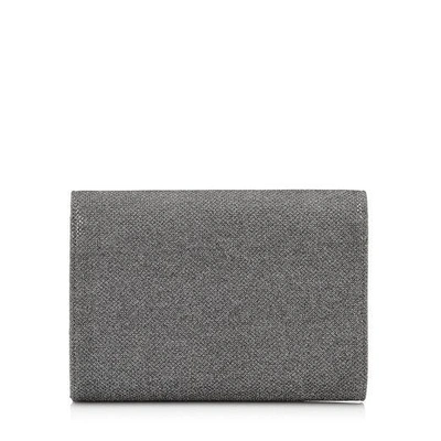 Shop Jimmy Choo Bow Anthracite Lamé Glitter Clutch Bag With Metal Bar