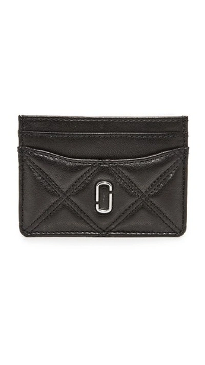 Marc Jacobs Double J Matelasse Card Case In Black