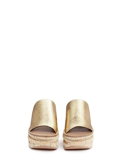 Shop Chloé 'camille' Cork Wedge Leather Slide Sandals