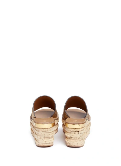 Shop Chloé 'camille' Cork Wedge Leather Slide Sandals