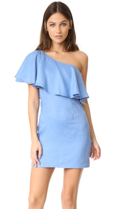 Capulet Clara One Shoulder Dress In Azure Blue