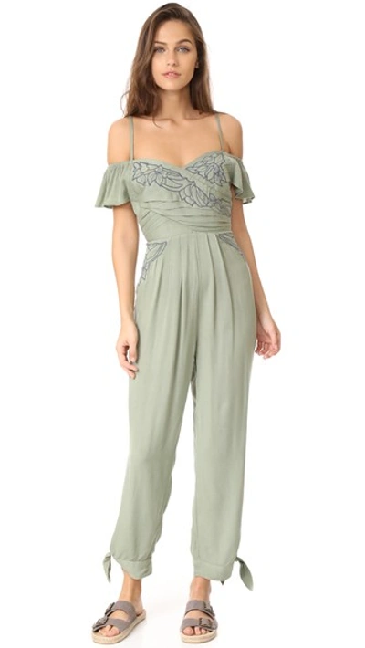 Free People In The Moment Jumpsuit In Green