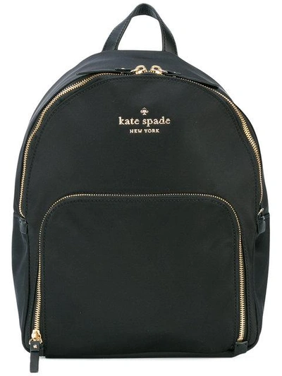Shop Kate Spade Logo Plaque Backpack - Black