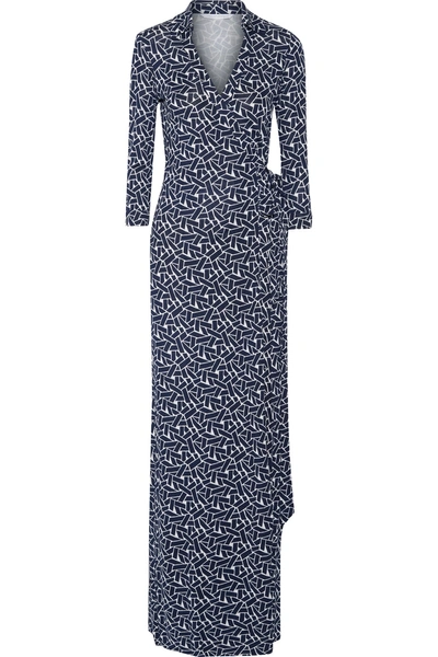 Diane Von Furstenberg Abigail Wrap-effect Printed Silk Maxi Dress