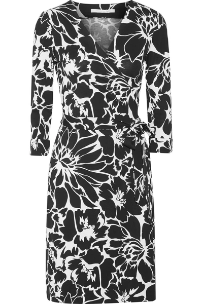 Diane Von Furstenberg Julian Wrap-effect Printed Cotton And Silk-blend Mini Dress
