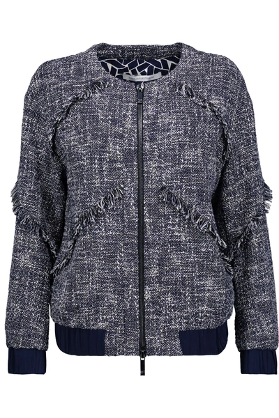 Diane Von Furstenberg Braelyn Fringed Cotton-blend Bouclé-tweed Jacket