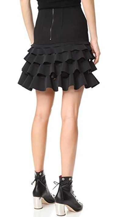 Shop Dion Lee Slash Ruffle Miniskirt In Black