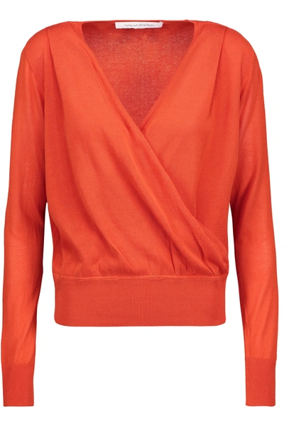Diane Von Furstenberg Paz Wrap-effect Cotton-blend Sweater