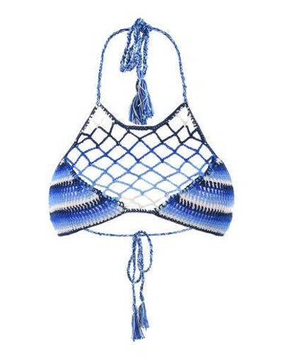 Shop Anna Kosturova Bikini Tops In Blue