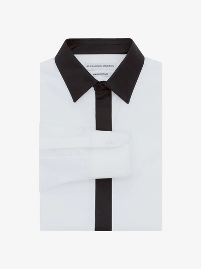 Shop Alexander Mcqueen Velvet Trim Shirt