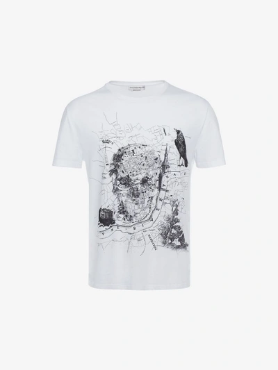 Shop Alexander Mcqueen "london Map" Organic Jersey T-shirt In White
