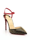 CHRISTIAN LOUBOUTIN Baila Spike 100 Patent Leather Ankle-Strap Pumps