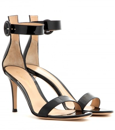Gianvito Rossi Patent Leather Sandals In Llack