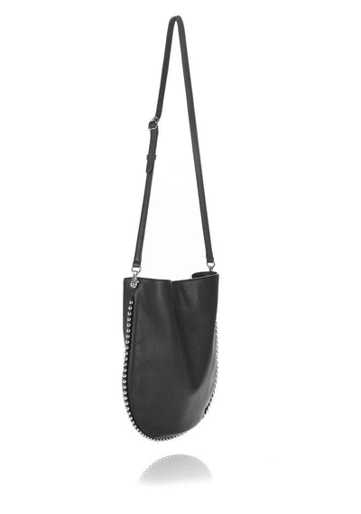 Shop Alexander Wang Roxy Hobo In Pebbled Black With Rhodium