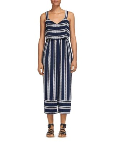 Whistles Lucy Striped Jumpsuit In Navy