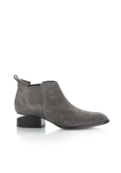 Shop Alexander Wang Kori Suede Oxford With Rhodium In Gray