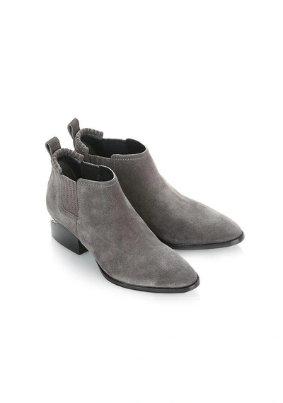 Shop Alexander Wang Kori Suede Oxford With Rhodium In Gray