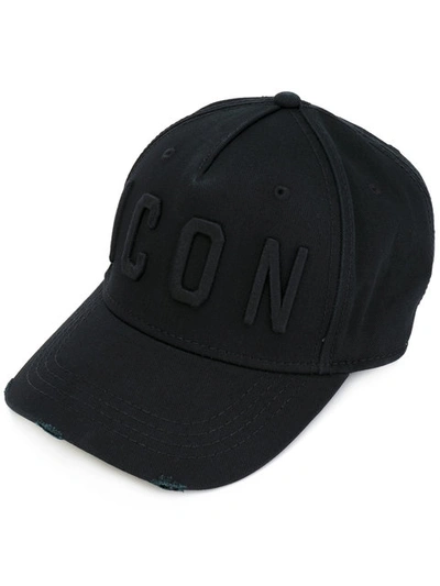Dsquared2 Icon Embroidered Canvas Baseball Hat, Black