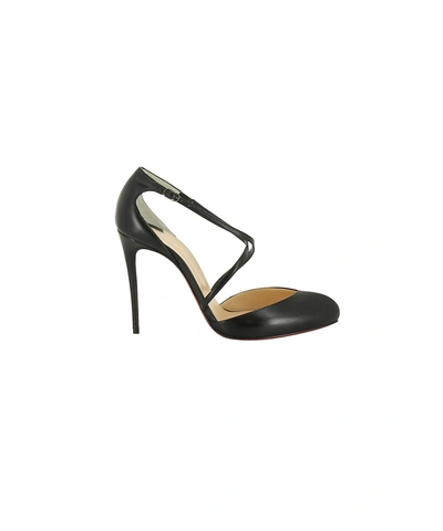 Christian Louboutin Women&#39;s  Black Leather Sandals'