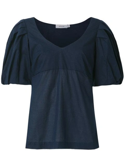 Shop Isolda Puffy Sleeves Blouse In Blue