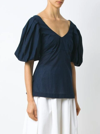 Shop Isolda Puffy Sleeves Blouse In Blue