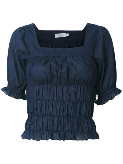 Shop Isolda Elasticated Blouse In Blue