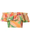 ISOLDA printed ruffle blouse,COTTON100%