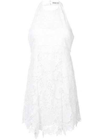 Shop Alice And Olivia Embroidered Flared Dress