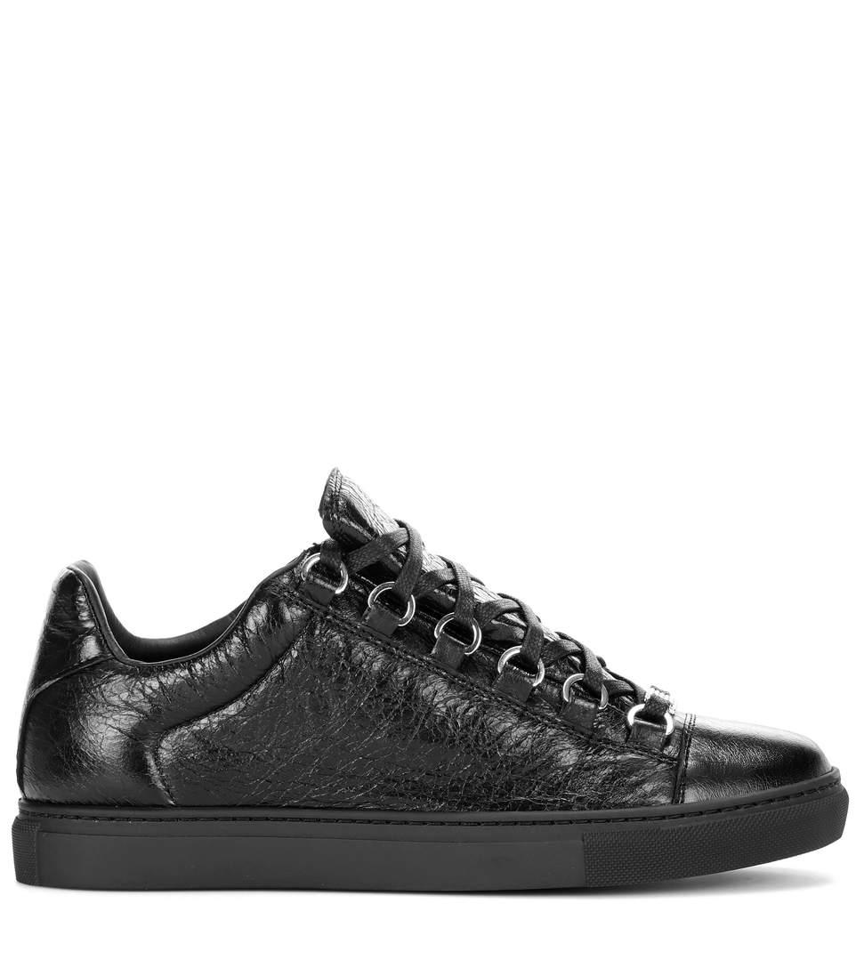 Balenciaga Ladies Black Arena Leather Sneakers In Eoir | ModeSens