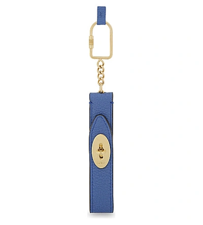 Mulberry Looped Darley Leather Keyring In Porcelain Blue
