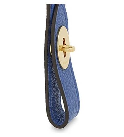 Shop Mulberry Looped Darley Leather Keyring In Porcelain Blue