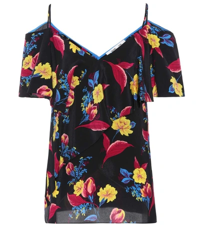 Shop Diane Von Furstenberg Printed Silk Top In Multicoloured