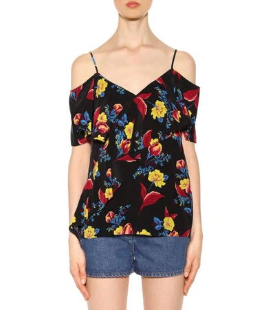Shop Diane Von Furstenberg Printed Silk Top In Multicoloured
