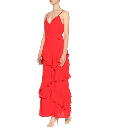 Shop Lpa Silk Dress In Red