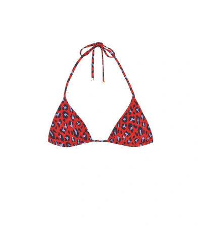 Stella Mccartney Woman Leopard-print Triangle Bikini Top Red